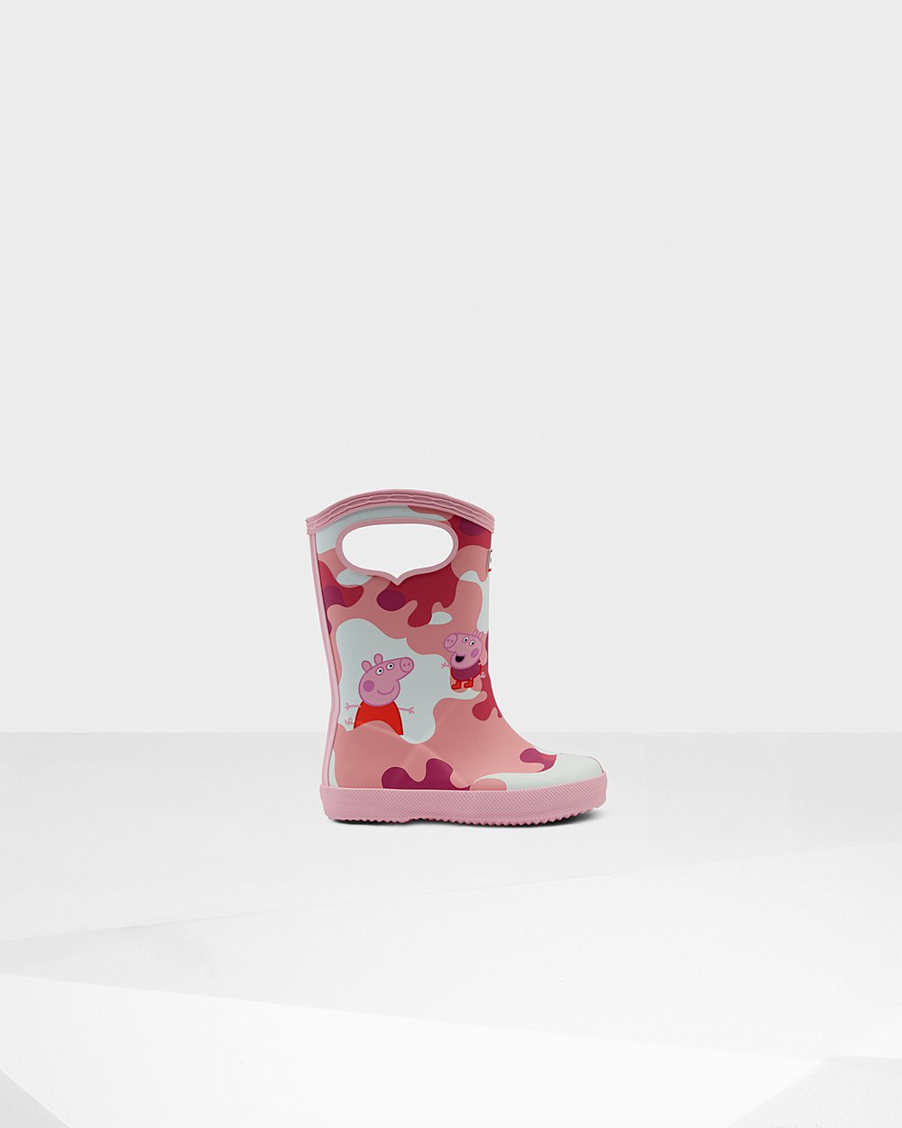 Bottes de Pluie Hunter Original First Peppa Pig Grab Handle Enfant Rose QYHDLFI-51